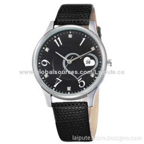 Fashion ladies watch with japan movt, alloy case and leather bandNew